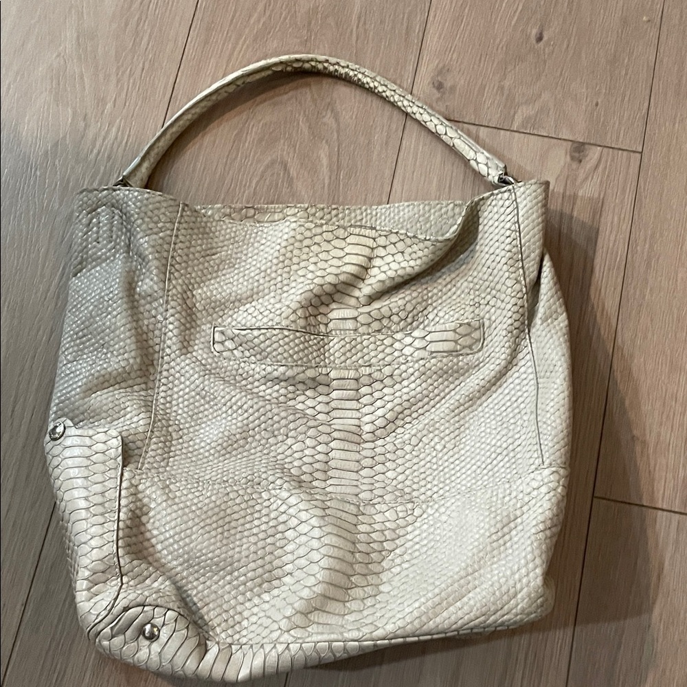Furla Off White Snakeskin Shoulder Bag